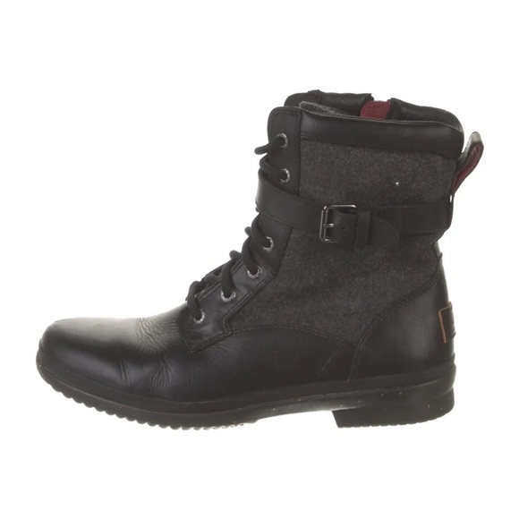 UGG Leather Trim Combat Boots - Picture 1 of 6